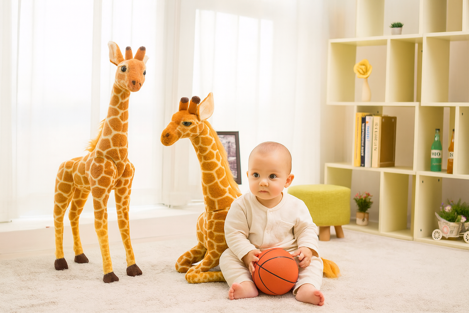 Girafe en peluche, 140 cm, douceur et réalisme haut de gamme – Image 4
