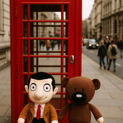 Ours de Mister Bean en peluche, le plus british des doudous